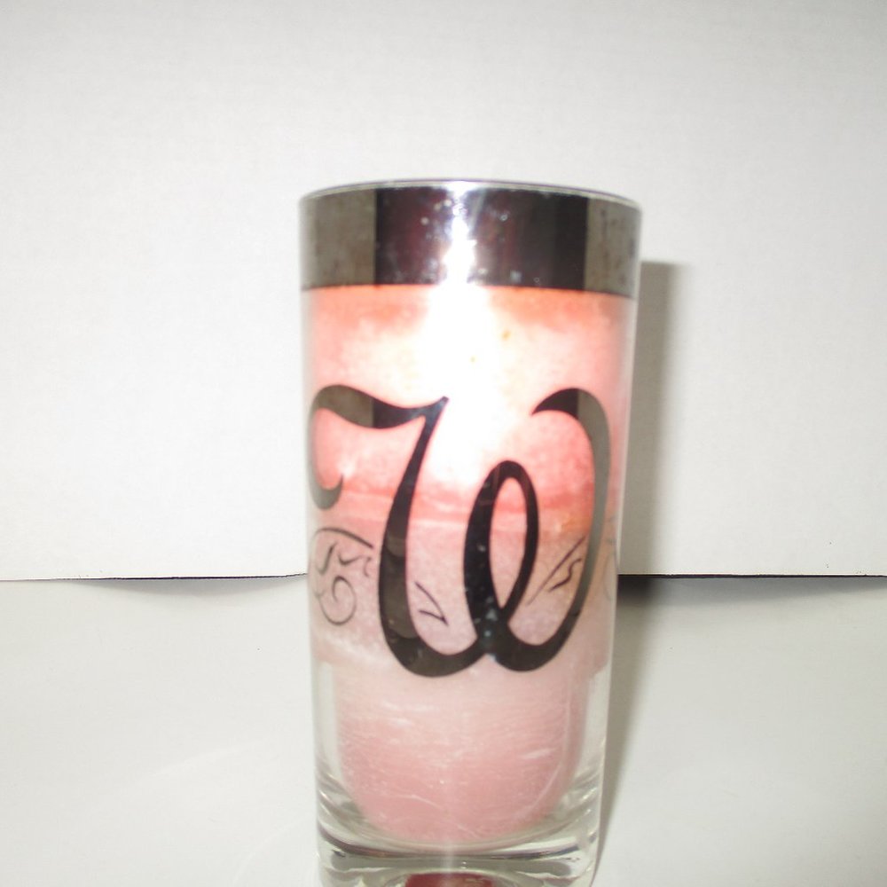 ROSE Scented "W" Glass Candle 6x2x3 Photos 19.32#